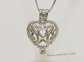 Swpm025 925 Sterling Silver Heart In Heart  Cage Pendant