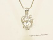 Swpm036 Wholesale  Sterling Silver Floral  Design Cage Pendant