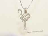 Swpm041 Sterling Silver Ostrich Design Cage Pendant