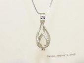 Swpm042 Sterling Silver Twisty Design Cage Pendant