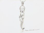 swpm070 925 Sterling Silver mermaid Shape Cage Pendant