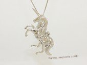 swpm071 925 Sterling Silver one horn horse Shape Cage Pendant