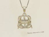 Swpm081 Sterling silver Wish pearl pendants (cages) wholesale