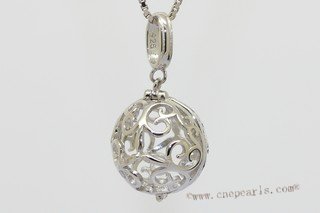 Swpm087 Sterling silver Wish pearl pendants (cages) wholesale