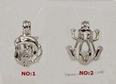 Swpm112 Sterling silver Wish pearl pendants (cages) wholesale
