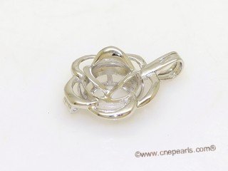 Swpm505 Large Size Flower Design Cage pendant in 925 Sterling Silver