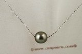 thpd016 Designer-inspired 16 inch black tahitian pearl gold necklace