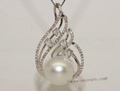 thpd122 Cubic Zircon 925 Sterling Silver Calabash Flower South Sea Pearl Pendant