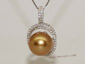 thpd125 Sterling Silver Cubic Zirconia Double Circle Pendant With South Sea  Pearl