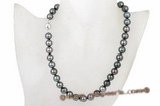 Thpn004 Luxury 10-11mm A+ Grade Round Black Tahiti Pearl Princee necklace