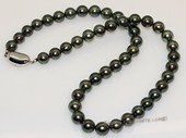 thpn013 17-inch  8.1-8.9mm black Tahiti pearl necklace