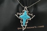 Tpd013 Fancy 55*70mm starfish shape truquoise pendant