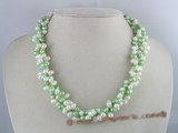 tpn053 6-7mm white side-dirlled pearl twisted necklace
