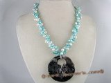 tpn070  wholesale mix-color cultured pearl twisted necklace with pendant
