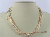 tpn105 Nature color 4-5mm nugget seed pearl twisted necklace onsale