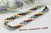 Tpn119 New style colorful 8-9mm nugget pearl twisted necklace in discount price