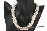 Tpn159 Designer Triple Strands Dancing pearl twisted necklace at discount price