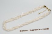 tpn176 Luxury Ten rows Rice Shape Seed Pearl Torsade Choker Necklace