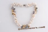 Tpn206 New style Mix Color Freshwater Keshi Pearl Twisted Necklace