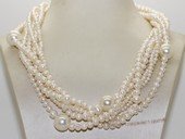 tpn242 Exclusive Six Strands Cultured Freshwater Pearl Twisted Necklace