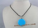 tqn003 35mm bule round turquoise pendant