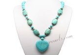 Tqn058 Elegant Turquoise Beads Princess costume necklace for the Fall