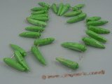 tqs006 green capsicum shape turquoise strands wholesale, 16"in l