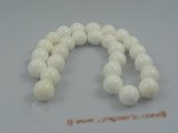 ts003  14mm white round Deep sea tridacna beads strands,16"in le