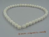 ts004 8mm white round Deep sea tridacna beads strands,16"in leng