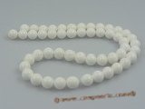 ts005 10mm white round Deep sea tridacna beads strands,16"in len