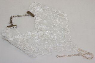 wbr004  Wedding Bridal Fingerless Glove  Pearl Ring Lace Flower Bracelet