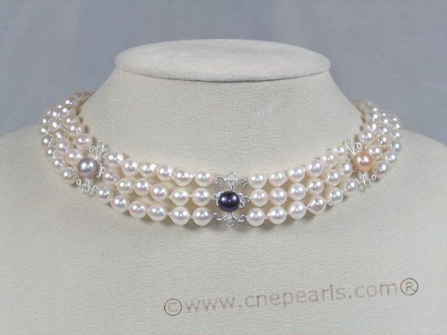 bread pearl choker wedding necklace