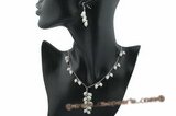 wn041 Fashionable sterling silver Rice pearl bridal jewelry set