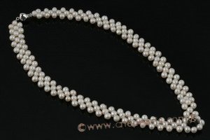 Wn045 Handcrafted V style potato pearl Bridal costume necklace