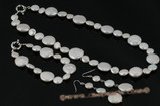 Wn052 Designer gradual freshwater coin pearl bridesmaid jewlery set
