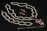 Wn056 Elegance freshwater pearl& crystal choker bridesmaid necklace