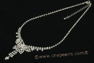 Wn058 Elegant Drop-Style  Rhinestone Bridal Necklace