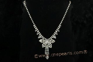 Wn058 Elegant Drop-Style  Rhinestone Bridal Necklace