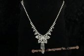 Wn058 Elegant Drop-Style  Rhinestone Bridal Necklace