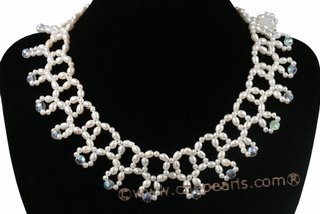 Wn063 Hand knotted freshwater rice pearl  necklace for bridesmaid