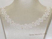 wn076  Handmade Lace Wedding Chocker Necklace with Freshwater Pearl