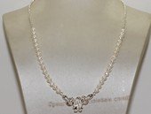 wn082 Freshwater Pearl Bridal Necklace Sterling Silver Wedding Jewelry