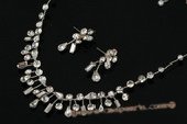 Wnset007 Sparkle Rhinestones hand-crafted Wedding Jewelry Set
