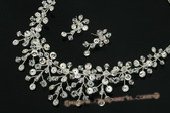 Wnset013 Elegant Crystal and Rhinestone wedding jewelry set