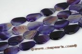 Yss240 purple stripes agate oval beads strand 16inch