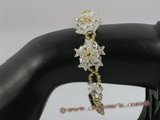 zbr024 Handcraft white layer flower star shape Zircon Bracelet