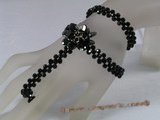zbr029 Black faceted crystal bracelet/necklace in wholesale