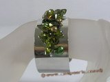 zbr036 Olive green cluster flower zircon &pearl steel 

bangle bracelet