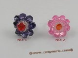 ZR002 25mm flower-design zircon adjustable rings,different color