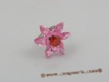 ZR006 25mm flower-design zircon ring with an adjustable 18KGP mounting.